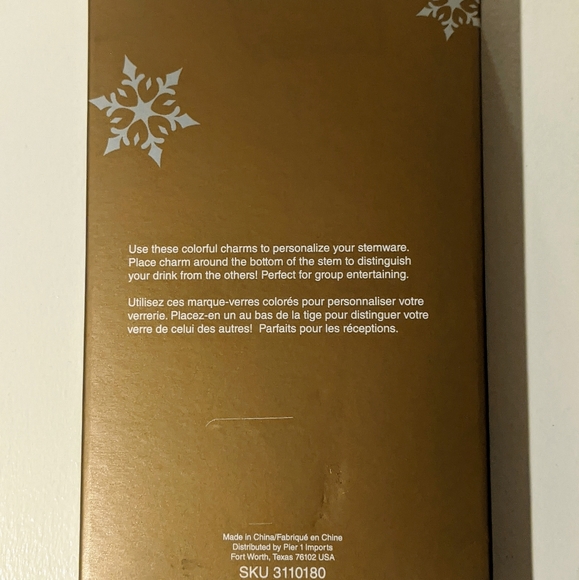 New in box Pier 1 drink charms - set of 6 - Picture 2 of 2